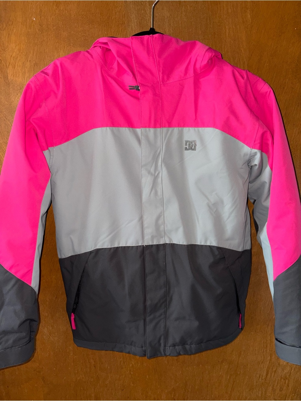 DC Pink, Gray & Black Colorblock Ski Jacket